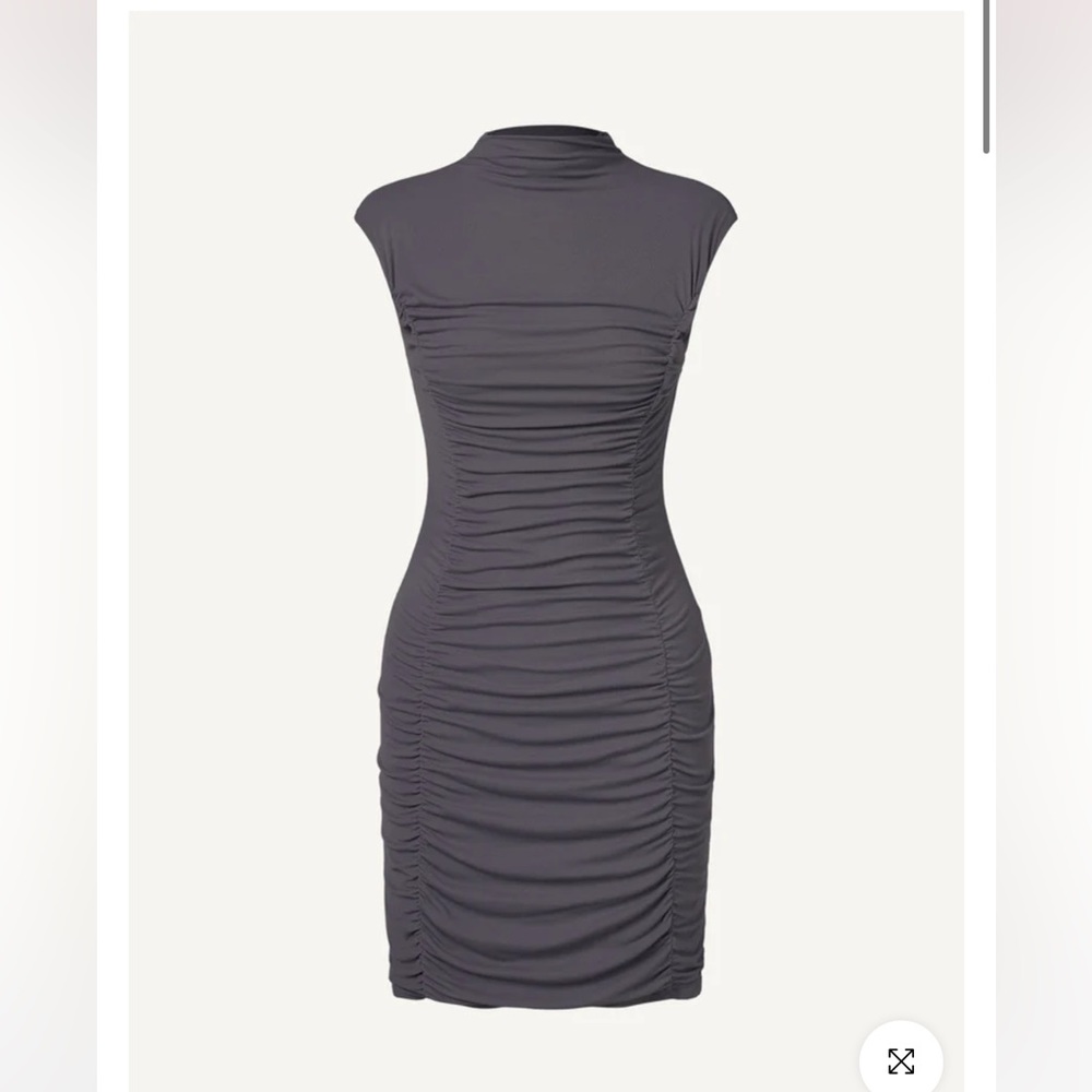 OGL Eco-SkinKiss® Cap Sleeve Ruching Mini Bodycon Dress